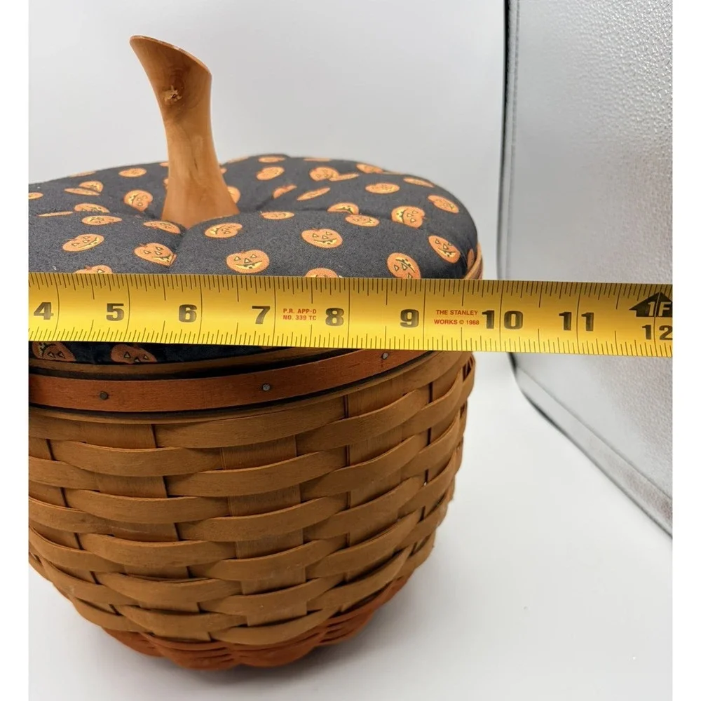 Longaberger Halloween Basket Orange Trim Large W fabric lid and protecter 1997